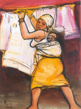 Mulher a Estender a Roupa